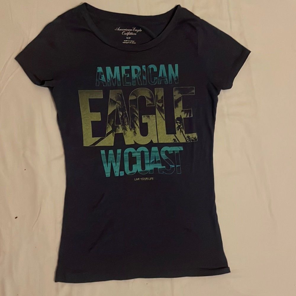 American eagle-short sleeve navy blue shirt. Size small
